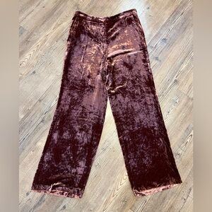 Massimo Dutti wide leg velour pants